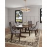 Fifth Avenue Faux Leather Dining Chair in Grey and Walnut (Set of 2)
