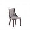Fifth Avenue Faux Leather Dining Chair in Grey and Walnut 