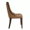 Manhattan Comfort Fifth Avenue Saddle and Walnut Faux Leather Dining Chair (Set of Two) Side - Manhattan Comfort Fifth Avenue Saddle and Walnut Faux Leather Dining Chair (Set of Two) Side