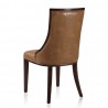 Manhattan Comfort Fifth Avenue Saddle and Walnut Faux Leather Dining Chair (Set of Two) Back