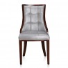 Manhattan Comfort Fifth Avenue Silver and Walnut Faux Leather Dining Chair (Set of Two) Front
