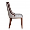 Manhattan Comfort Fifth Avenue Silver and Walnut Faux Leather Dining Chair (Set of Two) Side