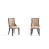 Fifth Avenue Faux Leather Dining Chair in Tan and Walnut Set