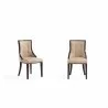 Fifth Avenue Faux Leather Dining Chair in Tan and Walnut Set - Fifth Avenue Faux Leather Dining Chair in Tan and Walnut Set