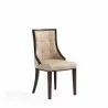 Fifth Avenue Faux Leather Dining Chair in Tan and Walnut Side Angle - Fifth Avenue Faux Leather Dining Chair in Tan and Walnut Side Angle