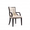 Manhattan Comfort Fifth Avenue Faux Leather Dining Armchair Cream and Walnut Side