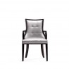Manhattan Comfort Fifth Avenue Faux Leather Dining Armchair in Silver and Walnut Front