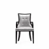 Manhattan Comfort Fifth Avenue Faux Leather Dining Armchair in Silver and Walnut Front - Manhattan Comfort Fifth Avenue Faux Leather Dining Armchair in Silver and Walnut Front