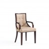 Manhattan Comfort Fifth Avenue Faux Leather Dining Armchair in Tan and Walnut Side