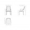 Manhattan Comfort Fifth Avenue Faux Leather Dining Armchair in Tan and Walnut Dimensions