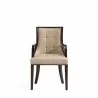 Manhattan Comfort Fifth Avenue Faux Leather Dining Armchair in Tan and Walnut Front - Manhattan Comfort Fifth Avenue Faux Leather Dining Armchair in Tan and Walnut Front