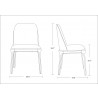 Manhattan Comfort Courding Tan and Walnut Faux Leather Dining Chair Size