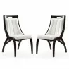 Manhattan Comfort Danube Leatherette Dining Chair - Set of 2 in Pearl White - Manhattan Comfort Danube Leatherette Dining Chair - Set of 2 in Pearl White