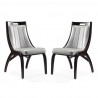 Manhattan Comfort Danube Leatherette Dining Chair - Set of 2 in Silver