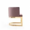 Manhattan Comfort Aura Blush and Polished Brass Velvet Dining Chair Side - Manhattan Comfort Aura Blush and Polished Brass Velvet Dining Chair Side