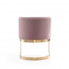 Manhattan Comfort Aura Blush and Polished Brass Velvet Dining Chair Back