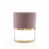 Manhattan Comfort Aura Blush and Polished Brass Velvet Dining Chair Back - Manhattan Comfort Aura Blush and Polished Brass Velvet Dining Chair Back