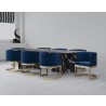 Manhattan Comfort Aura Royal Blue and Polished Brass Velvet Dining Chair