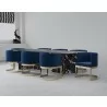 Manhattan Comfort Aura Royal Blue and Polished Brass Velvet Dining Chair - Manhattan Comfort Aura Royal Blue and Polished Brass Velvet Dining Chair