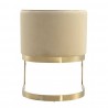 Manhattan Comfort Aura Sand and Polished Brass Velvet Dining Chair Back