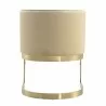 Manhattan Comfort Aura Sand and Polished Brass Velvet Dining Chair Back - Manhattan Comfort Aura Sand and Polished Brass Velvet Dining Chair Back