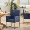 Manhattan Comfort Element Blue Velvet Dining Armchair - Manhattan Comfort Element Blue Velvet Dining Armchair