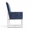 Manhattan Comfort Element Blue Velvet Dining Armchair Side