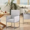 Manhattan Comfort Element Grey Velvet Dining Armchair - Manhattan Comfort Element Grey Velvet Dining Armchair