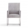 Manhattan Comfort Element Grey Velvet Dining Armchair Front
