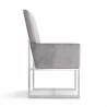 Manhattan Comfort Element Grey Velvet Dining Armchair Side - Manhattan Comfort Element Grey Velvet Dining Armchair Side