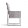 Manhattan Comfort Element Grey Velvet Dining Armchair Side