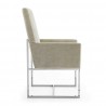 Manhattan Comfort Element Champagne Velvet Dining Armchair Side