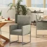 Manhattan Comfort Element Steel Velvet Dining Armchair - Manhattan Comfort Element Steel Velvet Dining Armchair