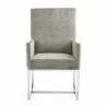 Manhattan Comfort Element Steel Velvet Dining Armchair Front - Manhattan Comfort Element Steel Velvet Dining Armchair Front