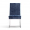 Manhattan Comfort Element Blue Velvet Dining Chair Front