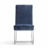 Manhattan Comfort Element Blue Velvet Dining Chair Front - Manhattan Comfort Element Blue Velvet Dining Chair Front
