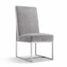 Manhattan Comfort Element Grey Velvet Dining Chair - Manhattan Comfort Element Grey Velvet Dining Chair