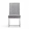 Manhattan Comfort Element Grey Velvet Dining Chair Front - Manhattan Comfort Element Grey Velvet Dining Chair Front