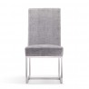 Manhattan Comfort Element Grey Velvet Dining Chair Front