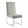 Manhattan Comfort Element Grey Velvet Dining Chair - Manhattan Comfort Element Grey Velvet Dining Chair