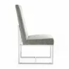 Manhattan Comfort Element Grey Velvet Dining Chair Side - Manhattan Comfort Element Grey Velvet Dining Chair Side