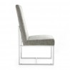 Manhattan Comfort Element Grey Velvet Dining Chair Side