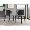 Manhattan Comfort Conrad Grey Faux Leather Dining Chair (Set of 2)