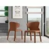 Manhattan Comfort Conrad Saddle Faux Leather Dining Chair (Set of 2) - Manhattan Comfort Conrad Saddle Faux Leather Dining Chair (Set of 2)