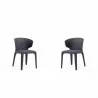Manhattan Comfort Conrad Modern Woven Tweed Dining Chair in Black (Set of 2) - Manhattan Comfort Conrad Modern Woven Tweed Dining Chair in Black (Set of 2)
