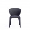 Manhattan Comfort Conrad Modern Woven Tweed Dining Chair in Black Front