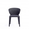 Manhattan Comfort Conrad Modern Woven Tweed Dining Chair in Black Front