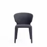 Manhattan Comfort Conrad Modern Woven Tweed Dining Chair in Black Front - Manhattan Comfort Conrad Modern Woven Tweed Dining Chair in Black Front