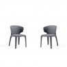 Manhattan Comfort Conrad Modern Woven Tweed Dining Chair in Grey (Set of 2)