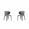 Manhattan Comfort Conrad Modern Woven Tweed Dining Chair in Grey (Set of 2) - Manhattan Comfort Conrad Modern Woven Tweed Dining Chair in Grey (Set of 2)